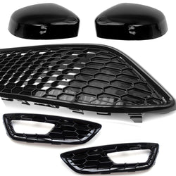 Ford Focus mk3 ST Line / Red Edition Front Grilles & Black Mirror Covers