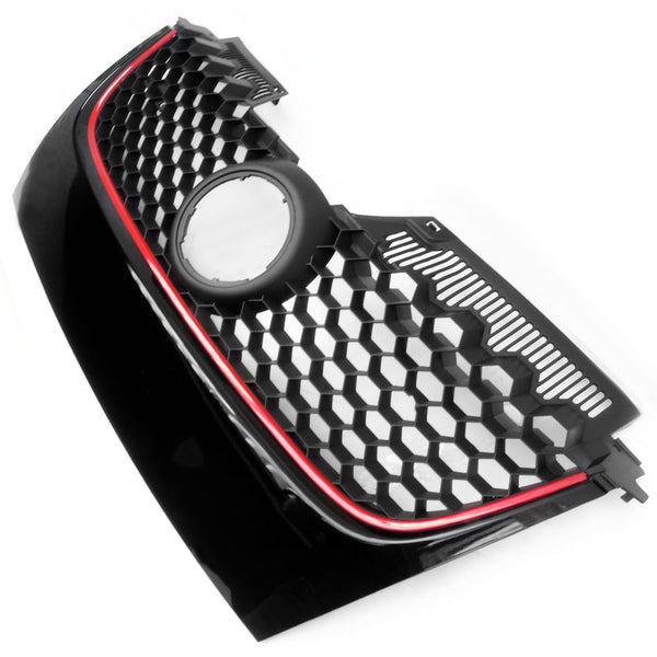 GTI Style Black & Red Honeycomb Front Grille for VW Golf mk5