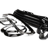 All Gloss Black Front Grilles & Light Surrounds Covers Kit for Mini R55 R56 R57 R58 R59 LCI