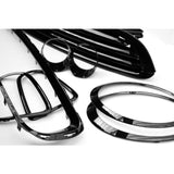 All Gloss Black Front Grilles & Light Surrounds Covers Kit for Mini R55 R56 R57 R58 R59 LCI