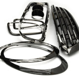 All Gloss Black Front Grilles & Light Surrounds Covers Kit for Mini R55 R56 R57 R58 R59 LCI