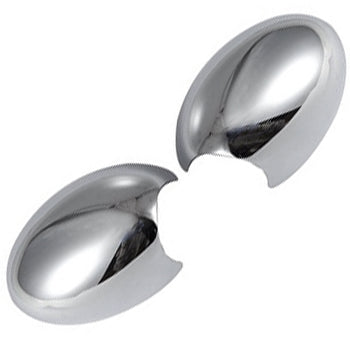 Chrome Door Wing Mirror Covers For BMW Mini 2006-2013 - Silver Casings - Pair
