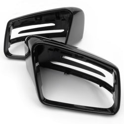 Pair of Gloss Black Door Wing Mirror Covers Caps Casings for Mercedes A C E Class