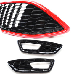 Ford Focus mk3 ST LINE Black & Red Edition Gloss Black Front Grilles Upgrade