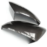 Skoda Octavia mk3 Gloss Carbon Fibre Black Door Wing Mirror Covers Caps Pair