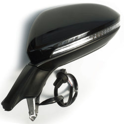 Complete Door Wing Mirror Left Side Deep Black to Fit VW Golf mk7