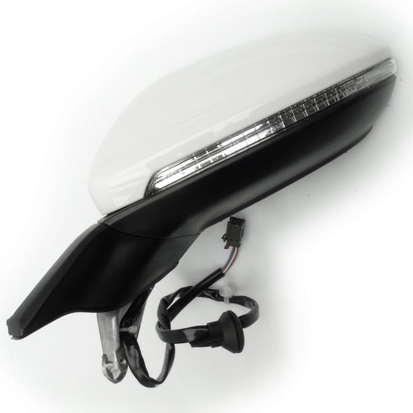 Complete Door Wing Mirror Left Side Pure White to Fit VW Golf mk7