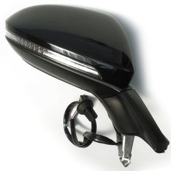 Complete Door Wing Mirror Right Side Deep Black to Fit VW Golf mk7