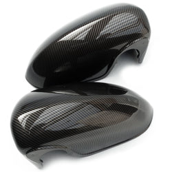 Vauxhall Corsa D E Wing Mirror Covers Caps Gloss Carbon Fibre Black