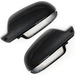 Audi A3 A4 A5 Black Door Wing Mirror Covers Caps Pair Left & Right