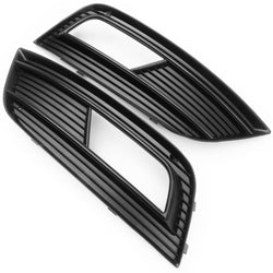 Audi A4 B8.5 Facelift 12-15 Front Fog Light Grilles Black Pair