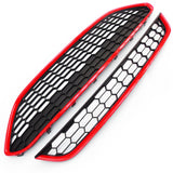 Ford Fiesta mk7 2013-17 Honeycomb Zetec S Front Grilles Black & Red