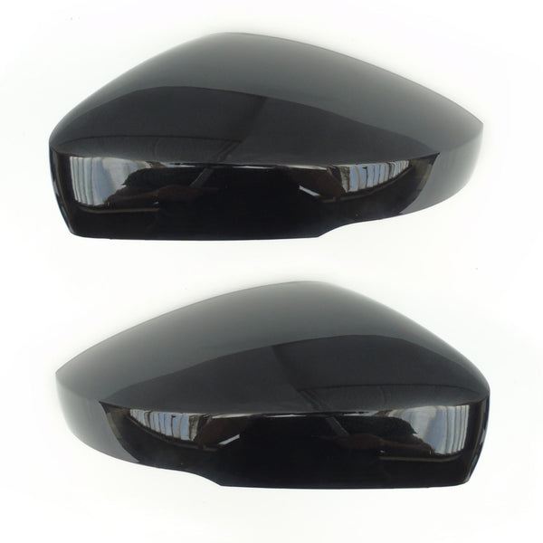 VW Polo 6r 6c Metallic Black Wing Mirror Covers Caps Left & Right
