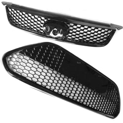 Ford Focus mk2.5 RS ST Style Gloss Black Honeycomb Mesh Front Grilles