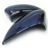 Ford Fiesta mk7 Blue Black Carbon Fibre Effect Wing Mirror Covers Caps Pair